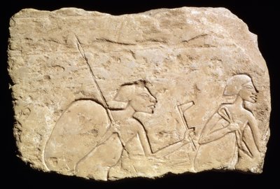 Relief depicting two soldiers by Egyptian 18th Dynasty